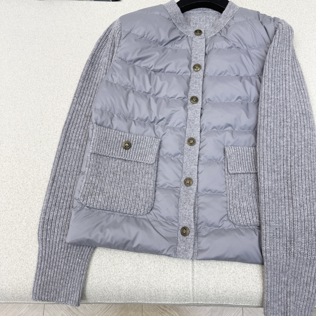 独家款～～lp🆕 25Ss———秋冬最新款羊毛拼接圆领羽绒服🖤 国标进口90白鸭绒填充 轻盈舒适自带发热