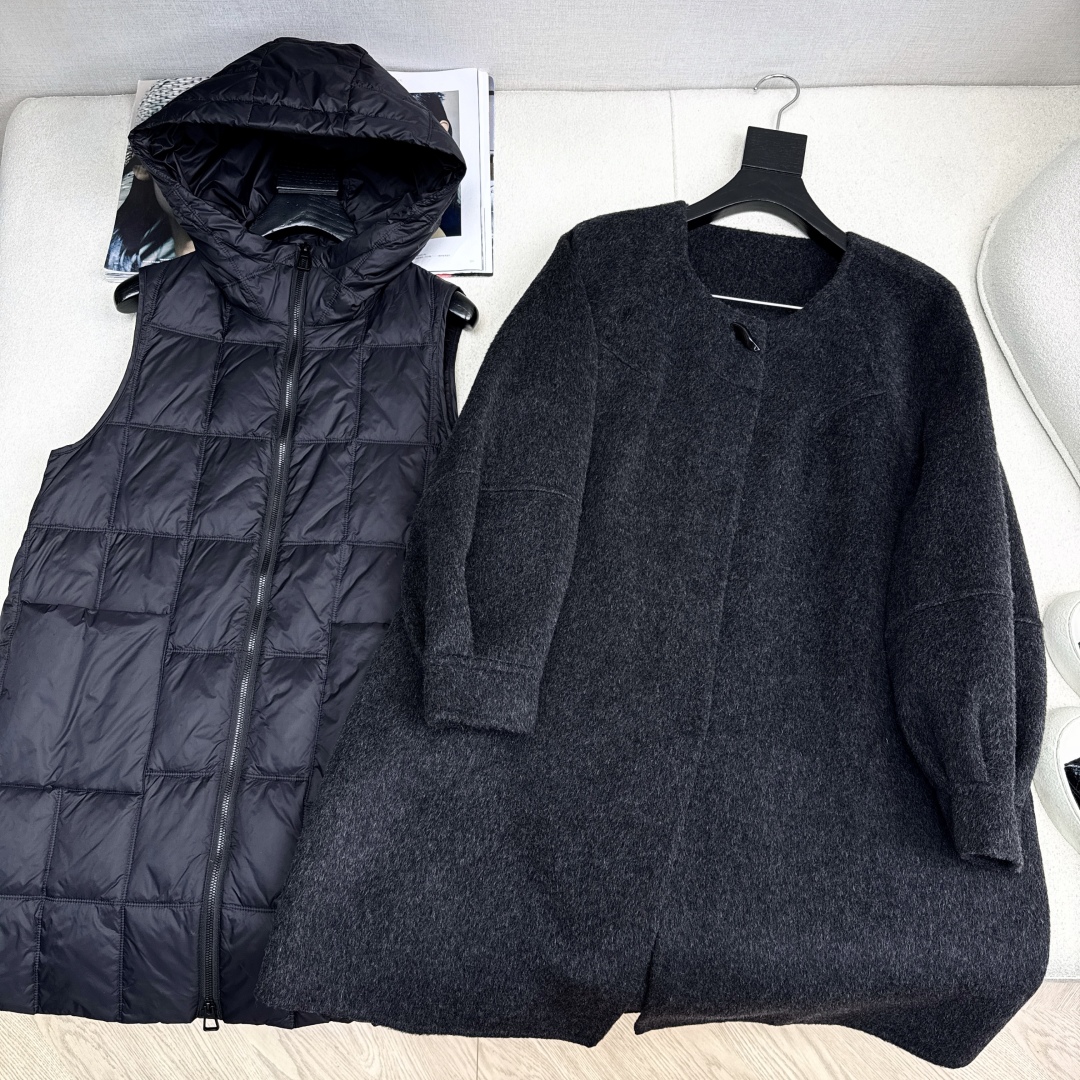 高端原单品质 独家首发 lp🆕 25Ss——秋冬新品 两件套设计羽绒内胆双面羊绒大衣🤍 老钱风穿搭 经典