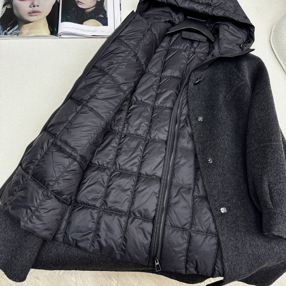 高端原单品质 独家首发 lp🆕 25Ss——秋冬新品 两件套设计羽绒内胆双面羊绒大衣🤍 老钱风穿搭 经典