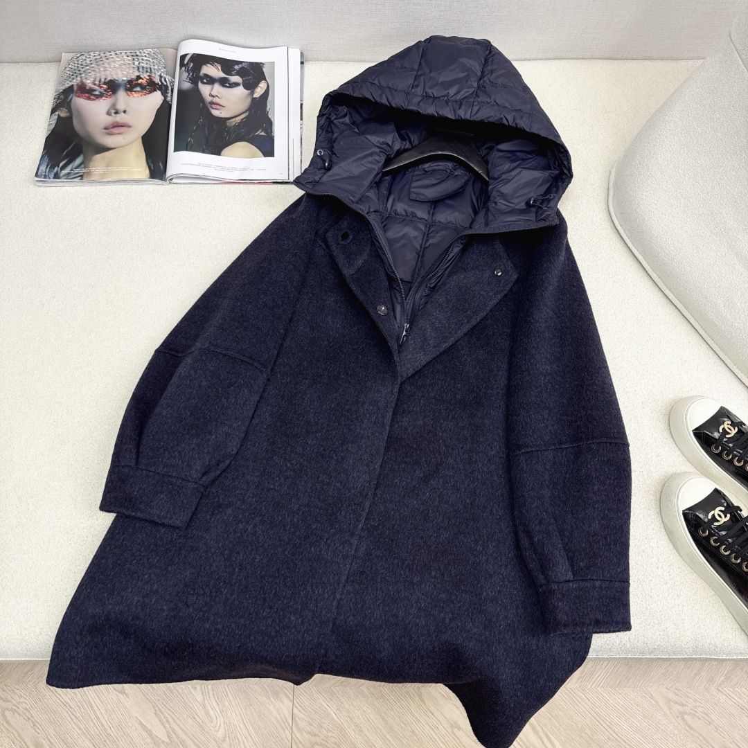 高端原单品质 独家首发 lp🆕 25Ss——秋冬新品 两件套设计羽绒内胆双面羊绒大衣🤍 老钱风穿搭 经典