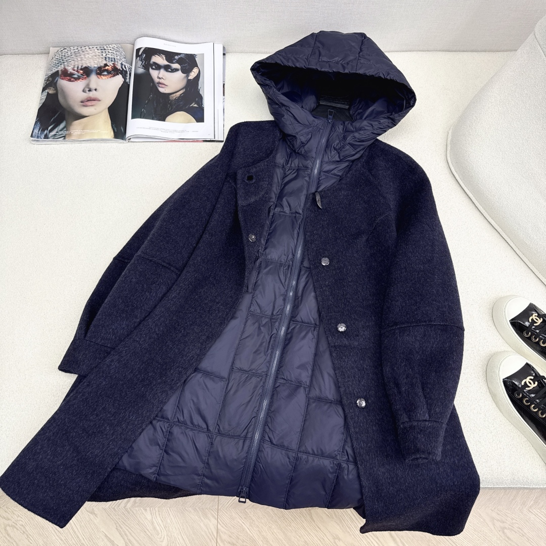 高端原单品质 独家首发 lp🆕 25Ss——秋冬新品 两件套设计羽绒内胆双面羊绒大衣🤍 老钱风穿搭 经典