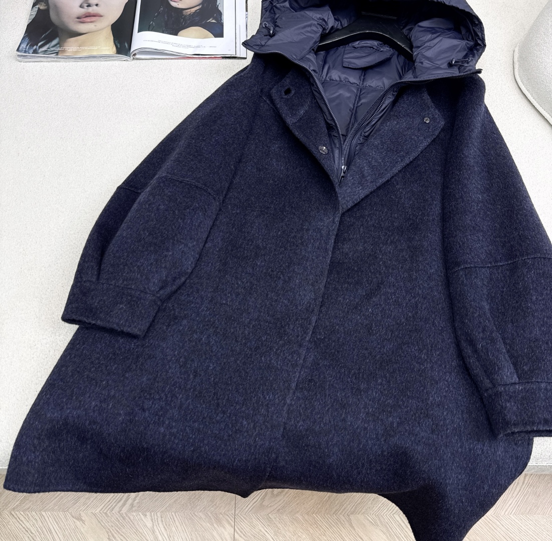 高端原单品质 独家首发 lp🆕 25Ss——秋冬新品 两件套设计羽绒内胆双面羊绒大衣🤍 老钱风穿搭 经典