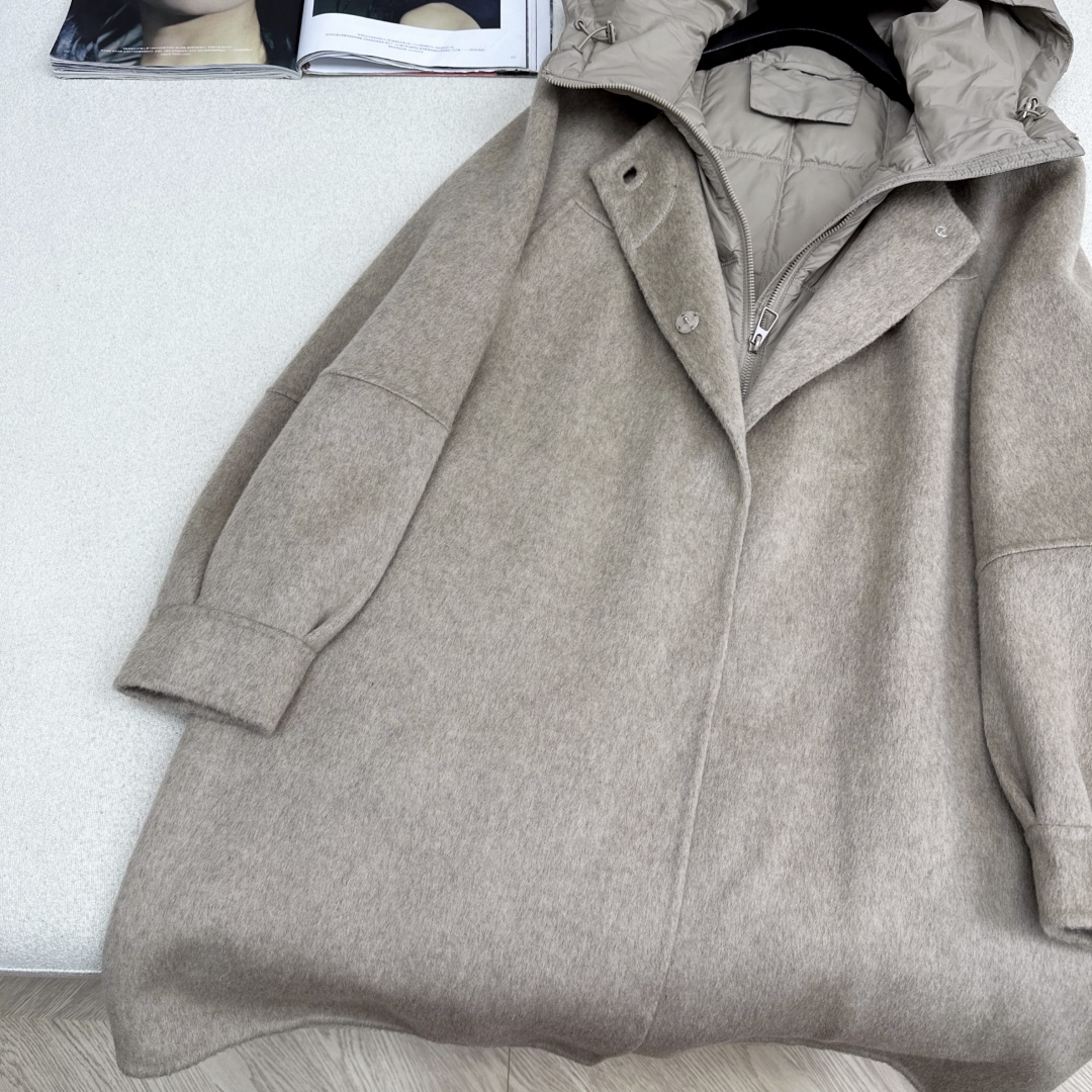 高端原单品质 独家首发 lp🆕 25Ss——秋冬新品 两件套设计羽绒内胆双面羊绒大衣🤍 老钱风穿搭 经典