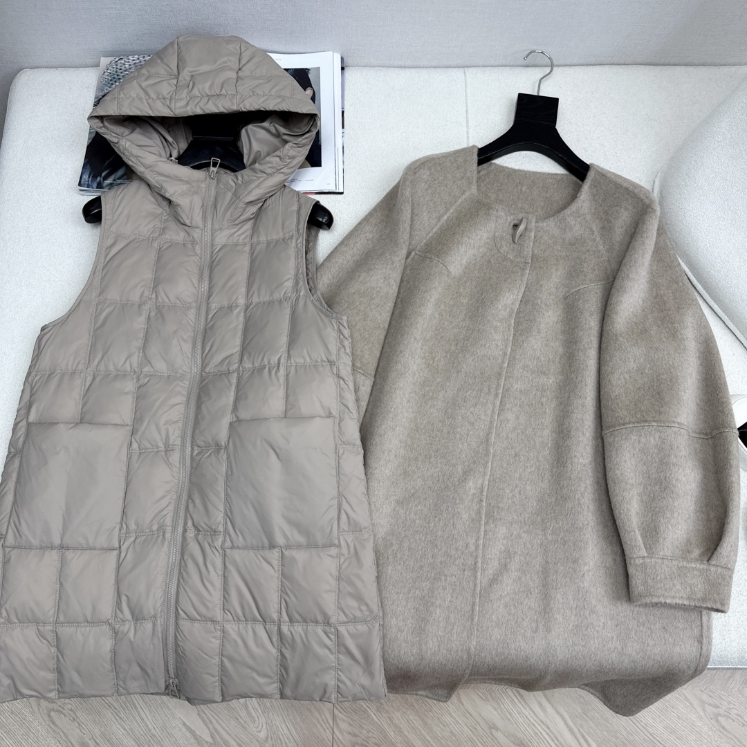 高端原单品质 独家首发 lp🆕 25Ss——秋冬新品 两件套设计羽绒内胆双面羊绒大衣🤍 老钱风穿搭 经典