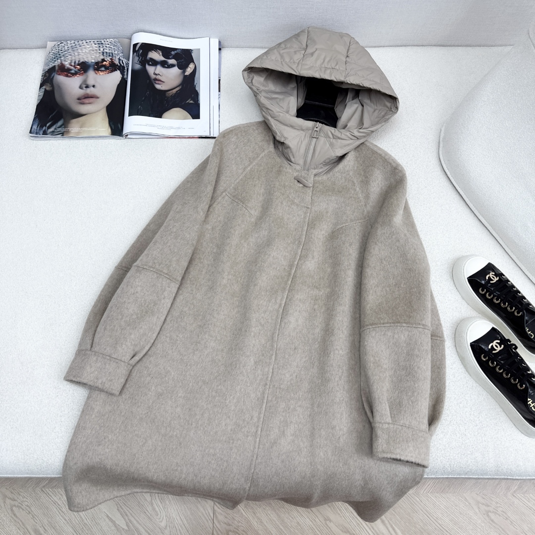 高端原单品质 独家首发 lp🆕 25Ss——秋冬新品 两件套设计羽绒内胆双面羊绒大衣🤍 老钱风穿搭 经典