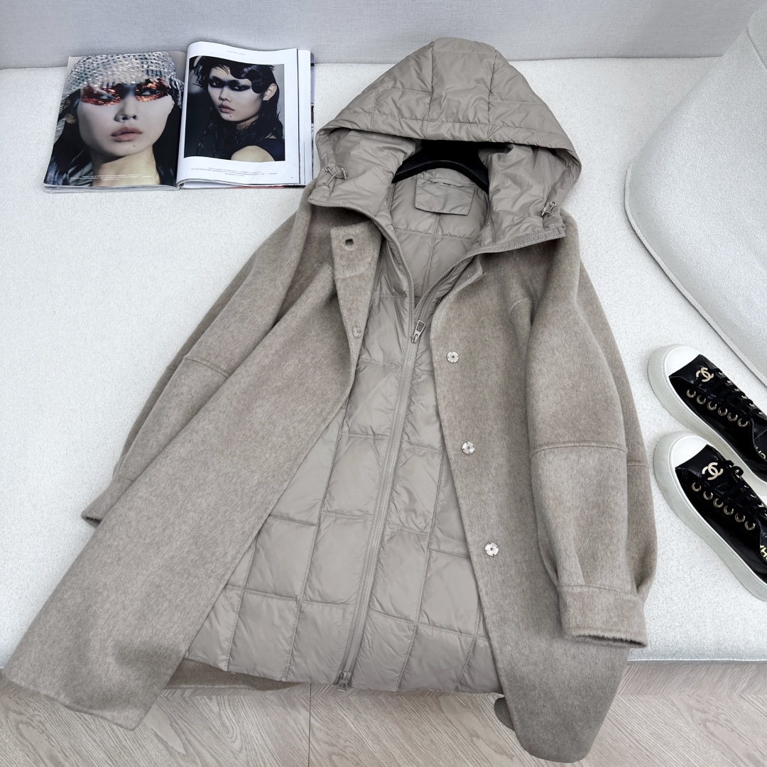 高端原单品质 独家首发 lp🆕 25Ss——秋冬新品 两件套设计羽绒内胆双面羊绒大衣🤍 老钱风穿搭 经典