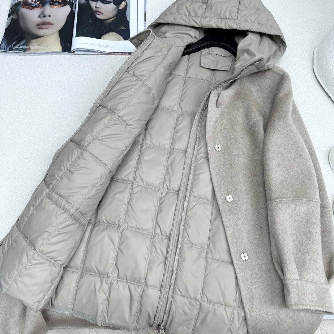 高端原单品质 独家首发 lp🆕 25Ss——秋冬新品 两件套设计羽绒内胆双面羊绒大衣🤍 老钱风穿搭 经典