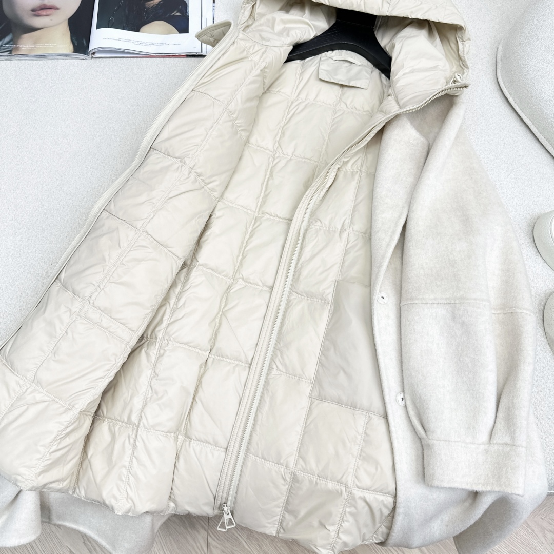 高端原单品质 独家首发 lp🆕 25Ss——秋冬新品 两件套设计羽绒内胆双面羊绒大衣🤍 老钱风穿搭 经典