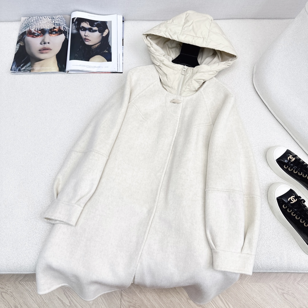 高端原单品质 独家首发 lp🆕 25Ss——秋冬新品 两件套设计羽绒内胆双面羊绒大衣🤍 老钱风穿搭 经典