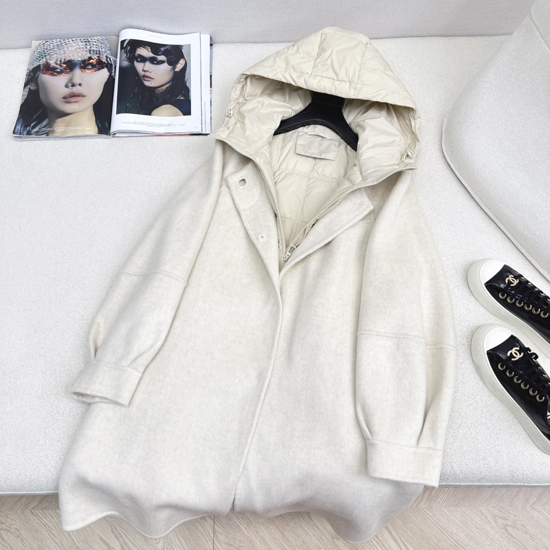 高端原单品质 独家首发 lp🆕 25Ss——秋冬新品 两件套设计羽绒内胆双面羊绒大衣🤍 老钱风穿搭 经典