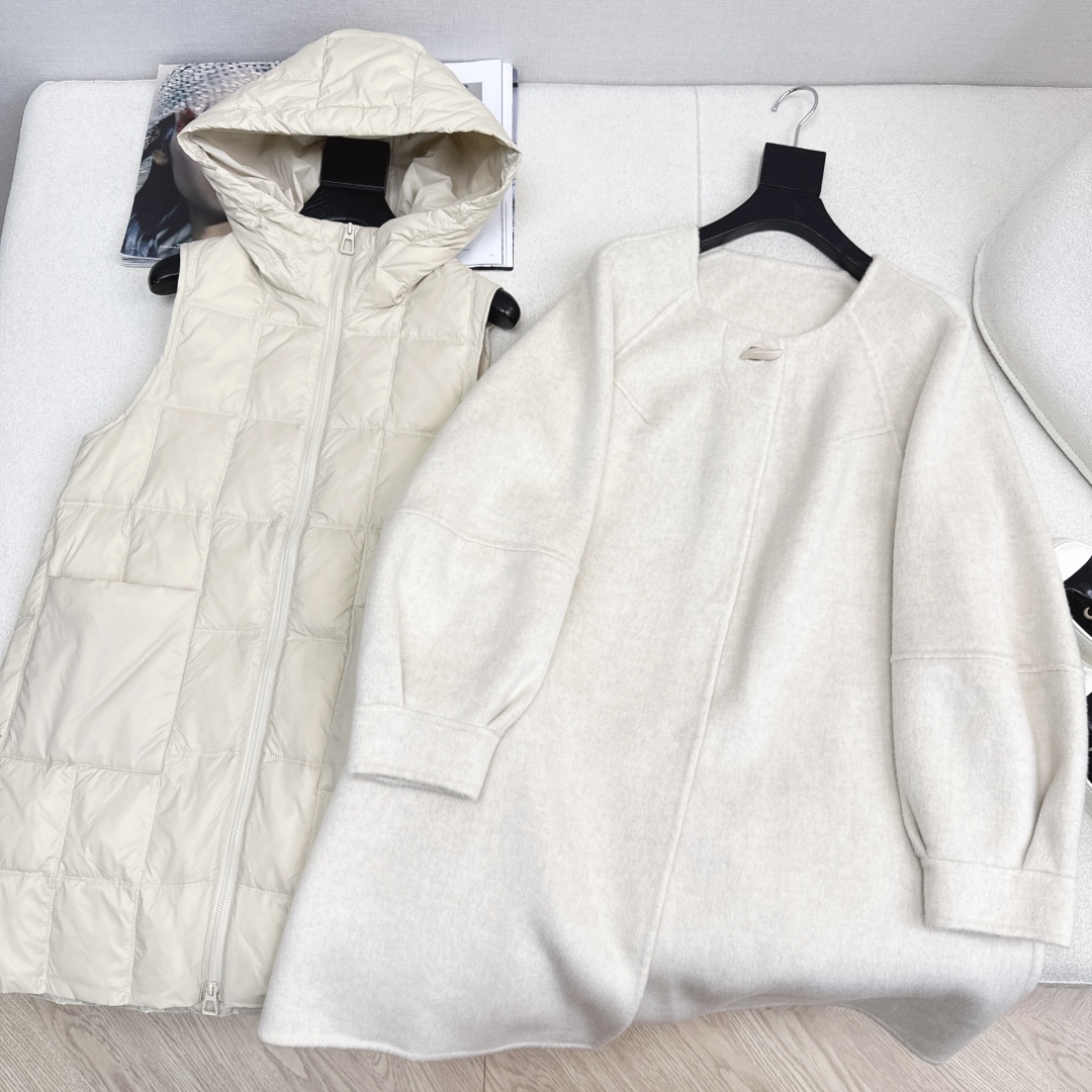 高端原单品质 独家首发 lp🆕 25Ss——秋冬新品 两件套设计羽绒内胆双面羊绒大衣🤍 老钱风穿搭 经典