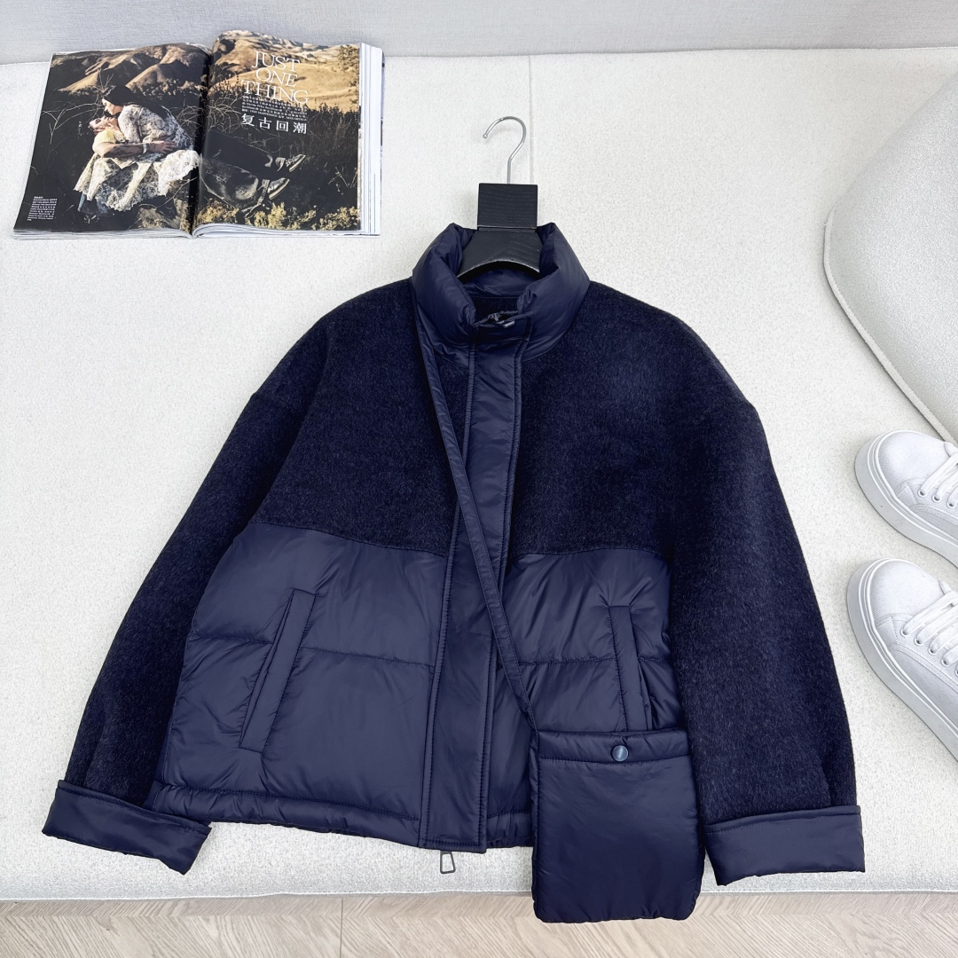原单品质 lp🆕 25Ss———秋冬新品双面羊绒拼接短款羽绒服外套🖤 配送手机包包 立体裁剪优雅知性风 