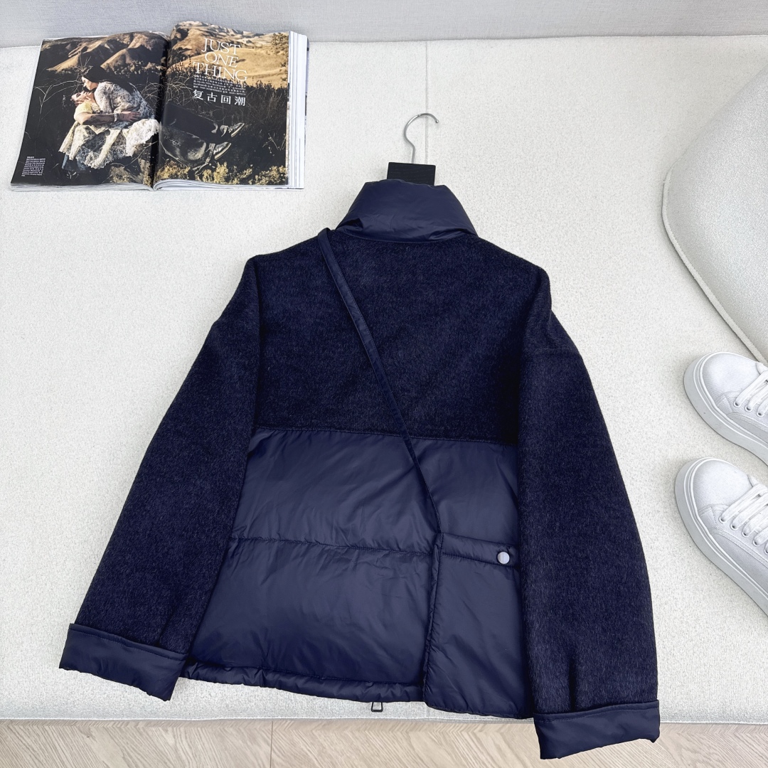 原单品质 lp🆕 25Ss———秋冬新品双面羊绒拼接短款羽绒服外套🖤 配送手机包包 立体裁剪优雅知性风 