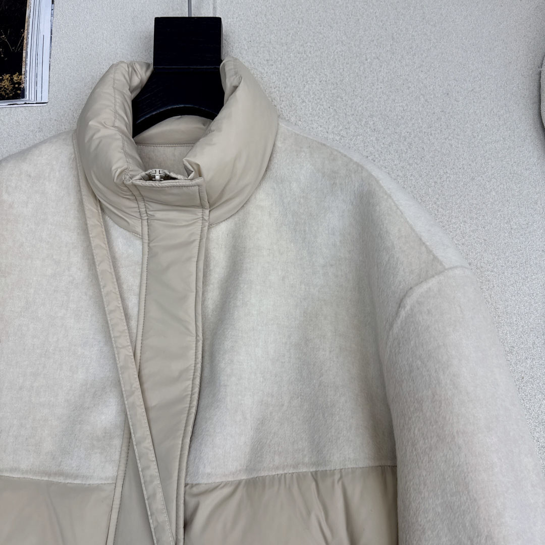 原单品质 lp🆕 25Ss———秋冬新品双面羊绒拼接短款羽绒服外套🖤 配送手机包包 立体裁剪优雅知性风 