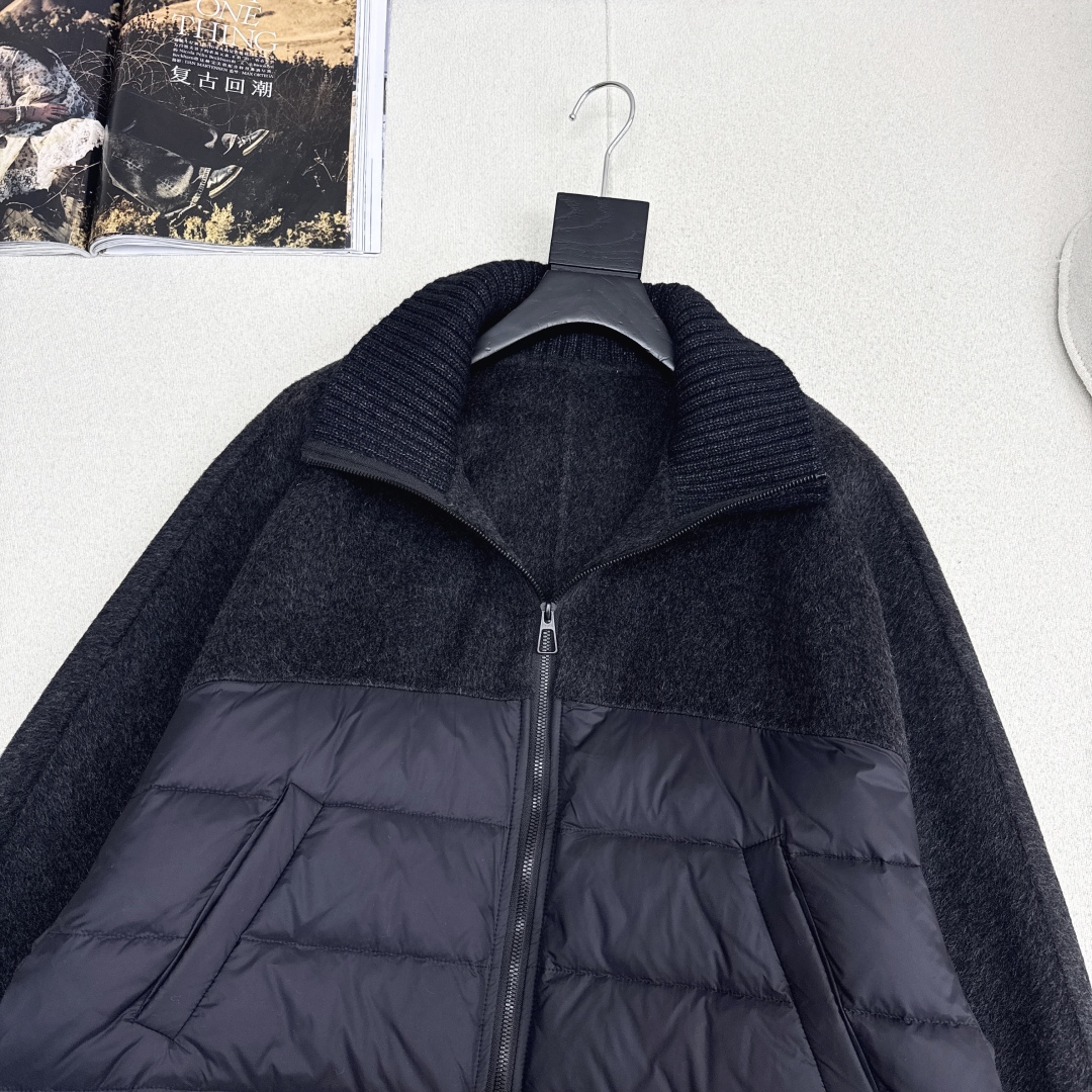 原单品质 lp🆕 25Ss———秋冬新品双面羊绒拼接短款羽绒服外套🖤经典H宽松版型 立体裁剪优雅知性风 