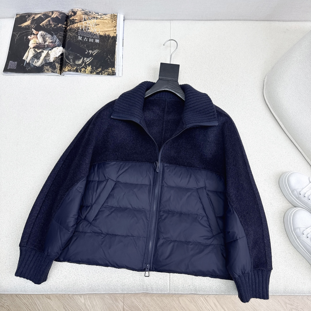 原单品质 lp🆕 25Ss———秋冬新品双面羊绒拼接短款羽绒服外套🖤经典H宽松版型 立体裁剪优雅知性风 