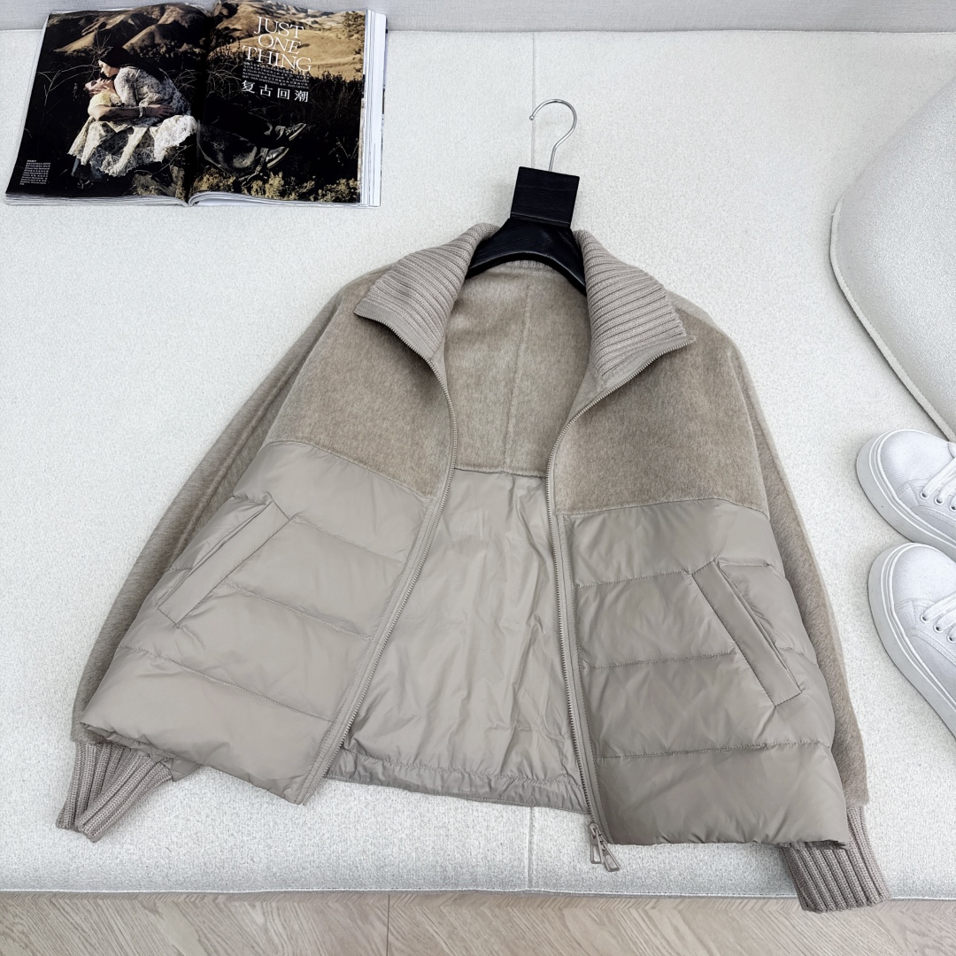 原单品质 lp🆕 25Ss———秋冬新品双面羊绒拼接短款羽绒服外套🖤经典H宽松版型 立体裁剪优雅知性风 