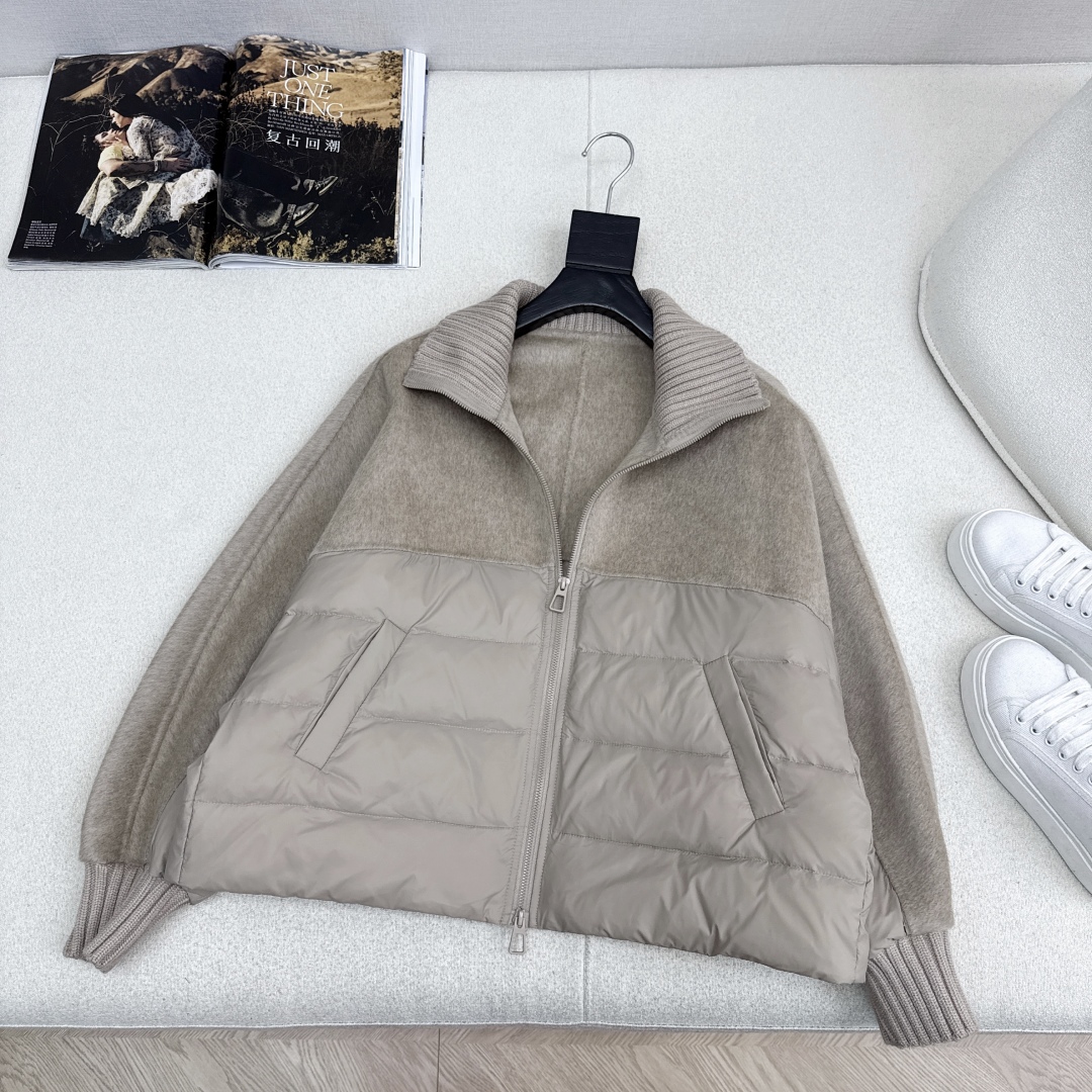 原单品质 lp🆕 25Ss———秋冬新品双面羊绒拼接短款羽绒服外套🖤经典H宽松版型 立体裁剪优雅知性风 