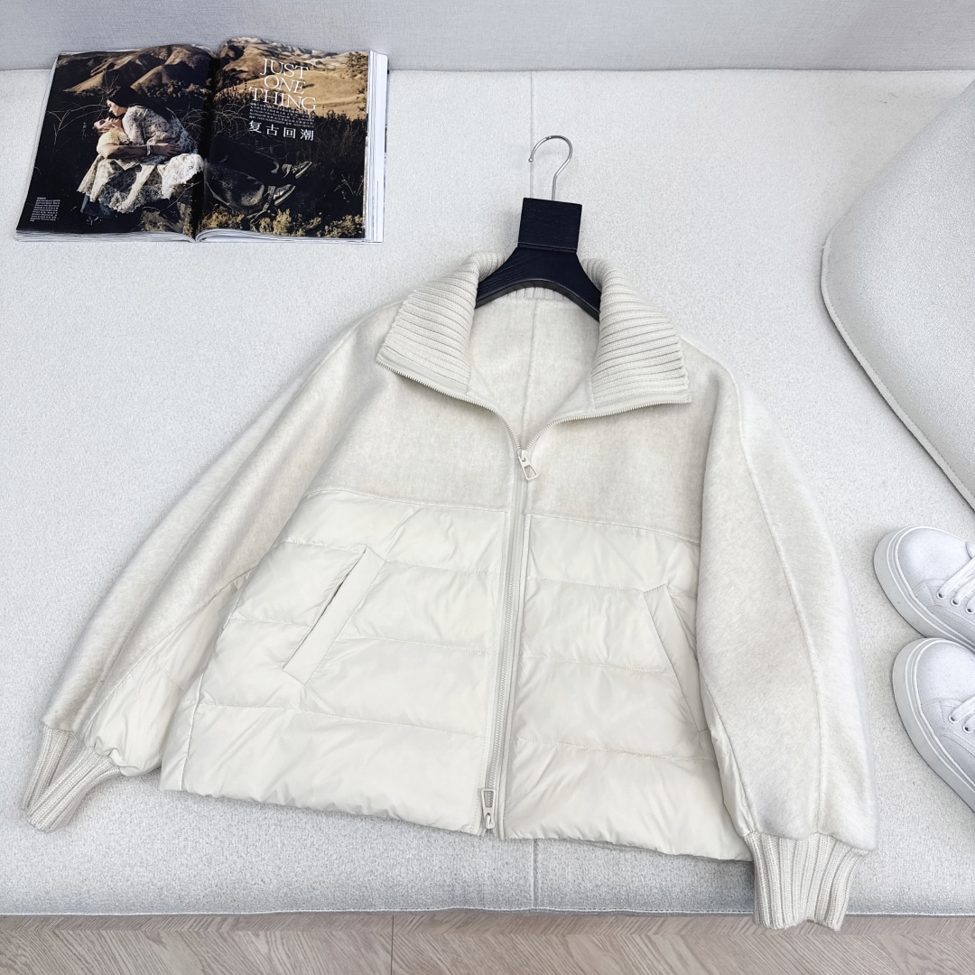 原单品质 lp🆕 25Ss———秋冬新品双面羊绒拼接短款羽绒服外套🖤经典H宽松版型 立体裁剪优雅知性风 