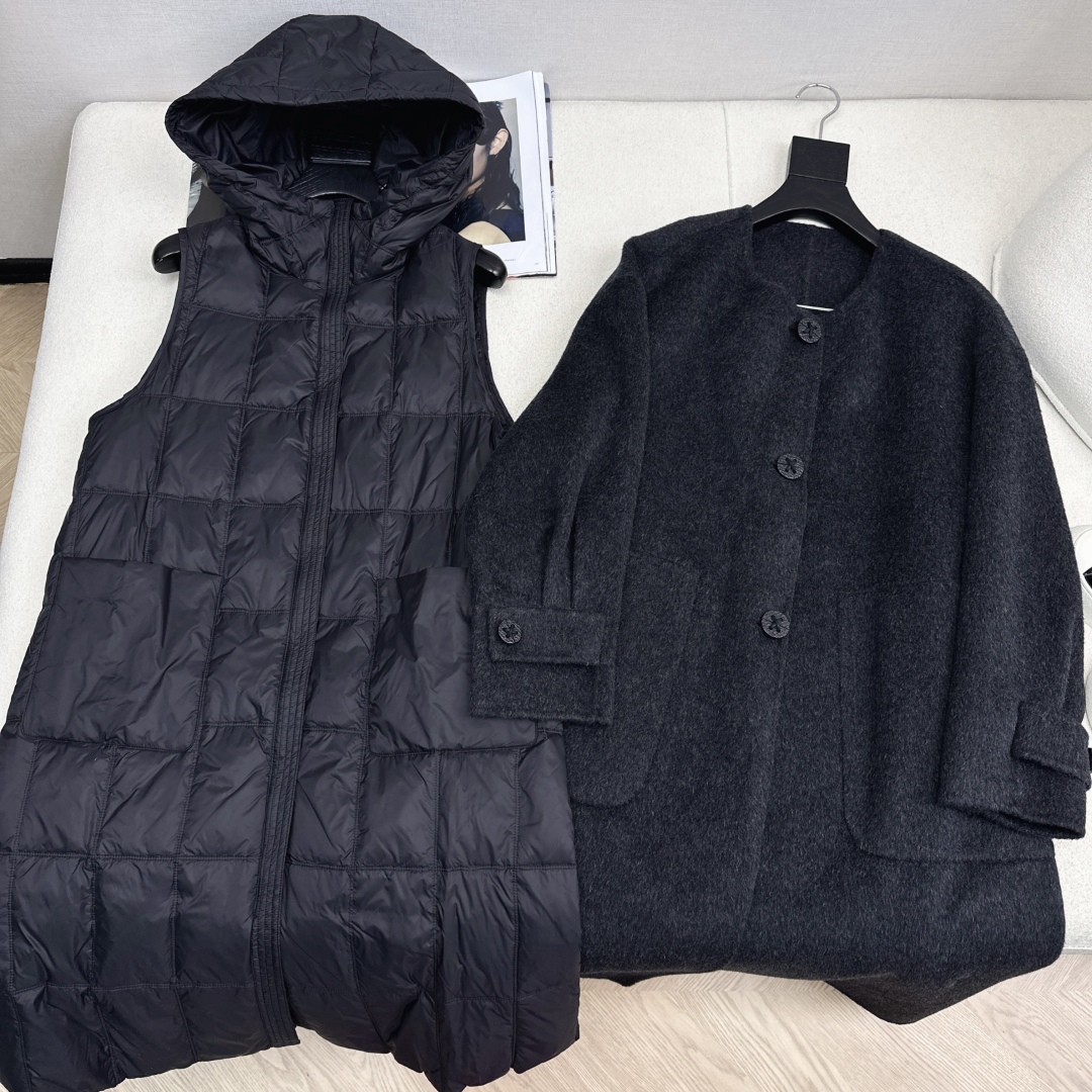 高端原单品质 独家首发 lp🆕 25Ss——秋冬新品 两件套设计羽绒内胆双面羊绒大衣🤍 老钱风穿搭 经典