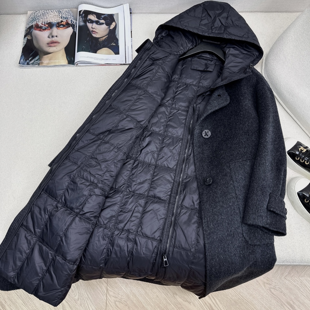 高端原单品质 独家首发 lp🆕 25Ss——秋冬新品 两件套设计羽绒内胆双面羊绒大衣🤍 老钱风穿搭 经典