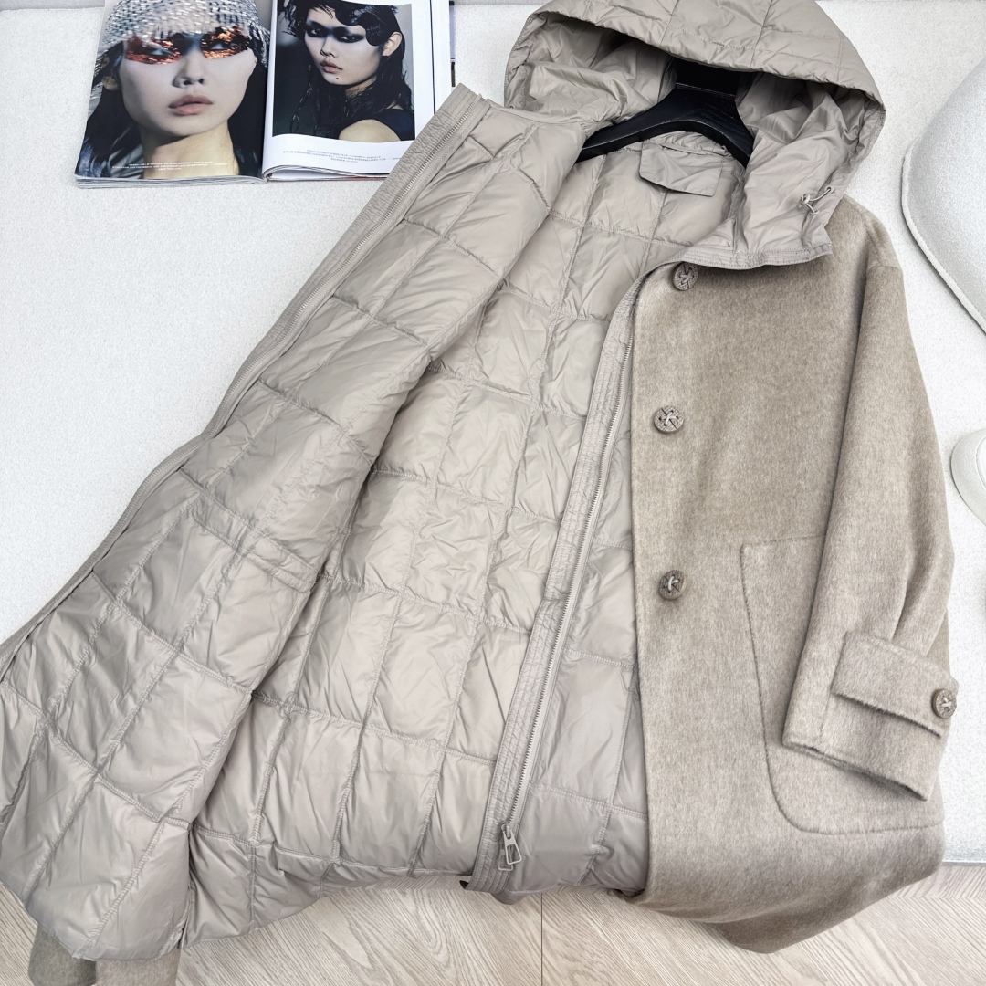 高端原单品质 独家首发 lp🆕 25Ss——秋冬新品 两件套设计羽绒内胆双面羊绒大衣🤍 老钱风穿搭 经典