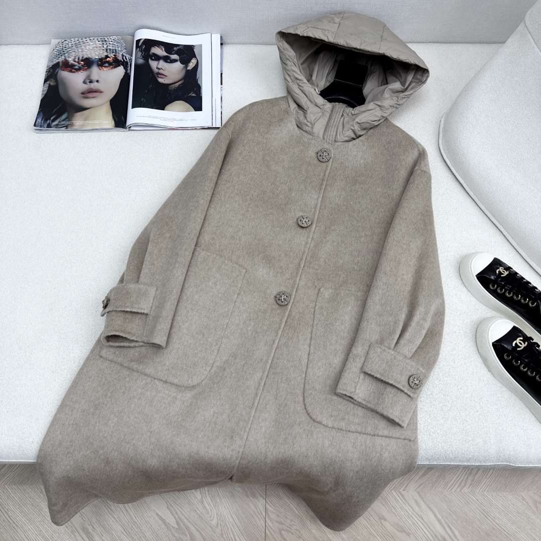 高端原单品质 独家首发 lp🆕 25Ss——秋冬新品 两件套设计羽绒内胆双面羊绒大衣🤍 老钱风穿搭 经典