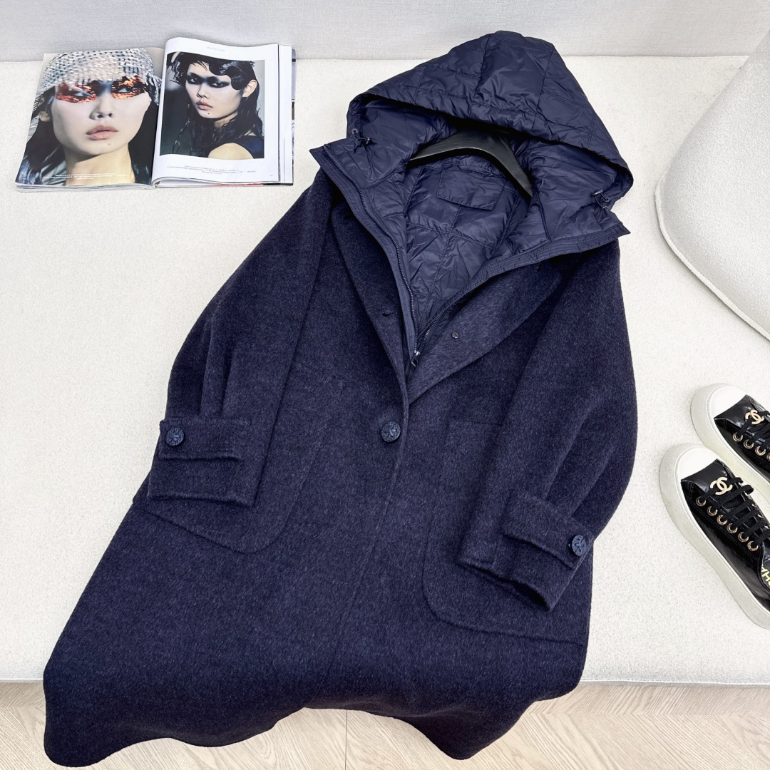 高端原单品质 独家首发 lp🆕 25Ss——秋冬新品 两件套设计羽绒内胆双面羊绒大衣🤍 老钱风穿搭 经典