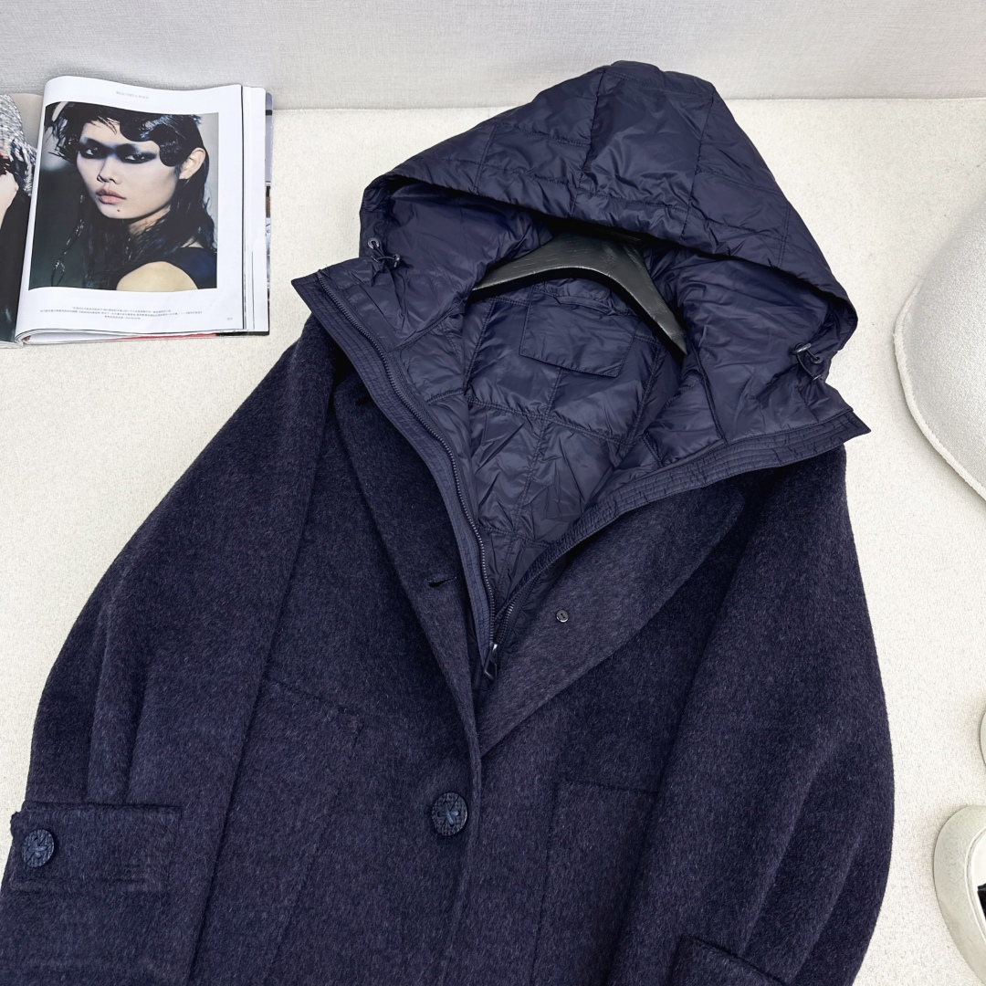 高端原单品质 独家首发 lp🆕 25Ss——秋冬新品 两件套设计羽绒内胆双面羊绒大衣🤍 老钱风穿搭 经典