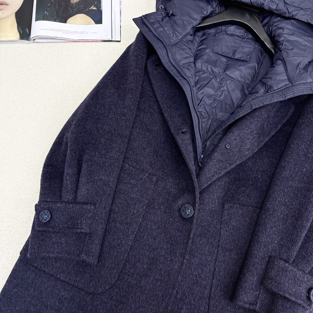 高端原单品质 独家首发 lp🆕 25Ss——秋冬新品 两件套设计羽绒内胆双面羊绒大衣🤍 老钱风穿搭 经典