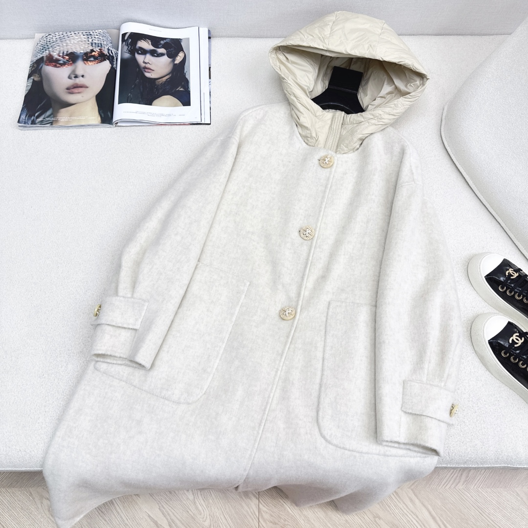 高端原单品质 独家首发 lp🆕 25Ss——秋冬新品 两件套设计羽绒内胆双面羊绒大衣🤍 老钱风穿搭 经典