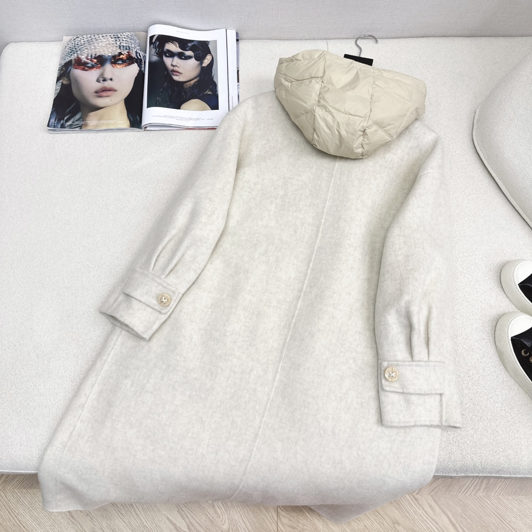 高端原单品质 独家首发 lp🆕 25Ss——秋冬新品 两件套设计羽绒内胆双面羊绒大衣🤍 老钱风穿搭 经典