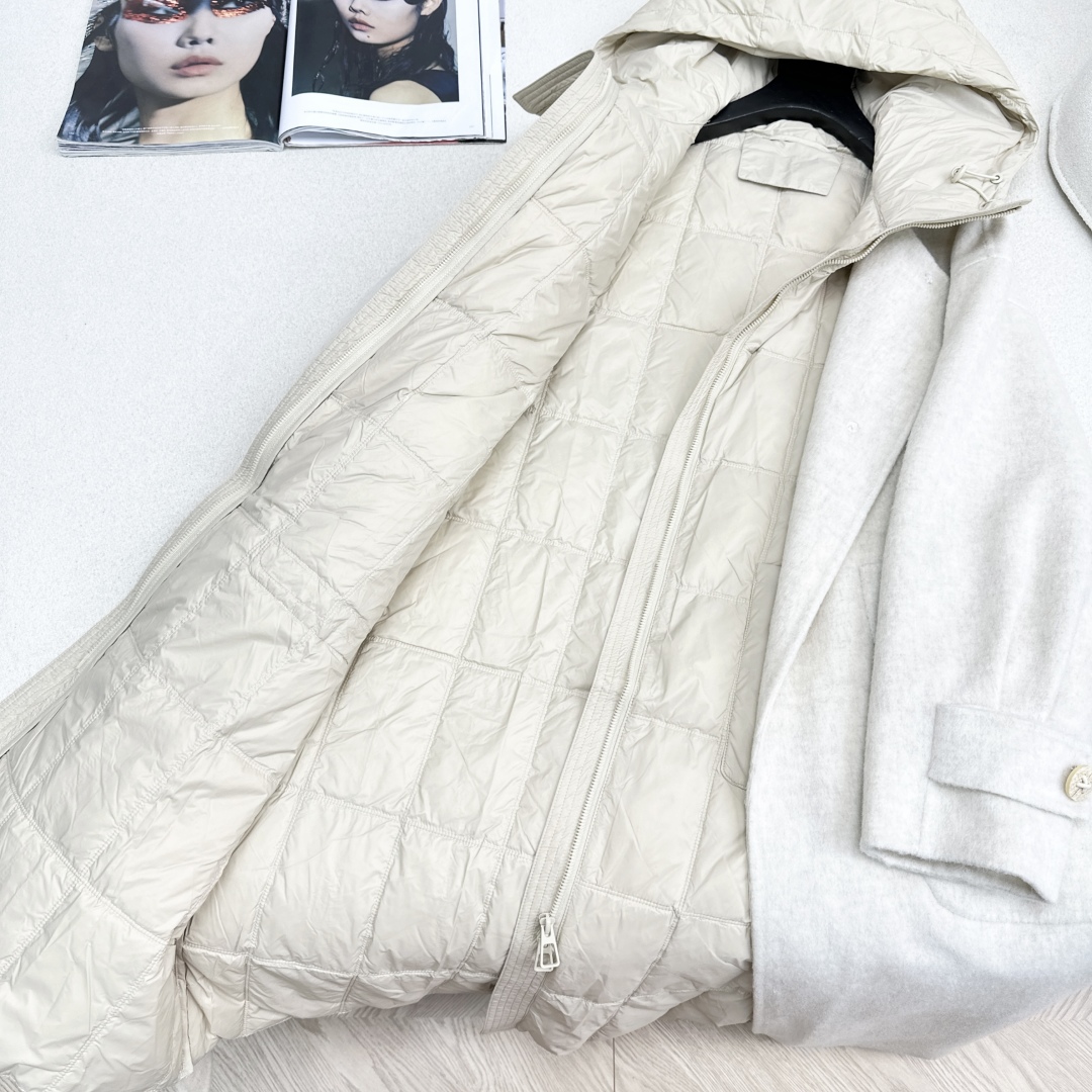 高端原单品质 独家首发 lp🆕 25Ss——秋冬新品 两件套设计羽绒内胆双面羊绒大衣🤍 老钱风穿搭 经典