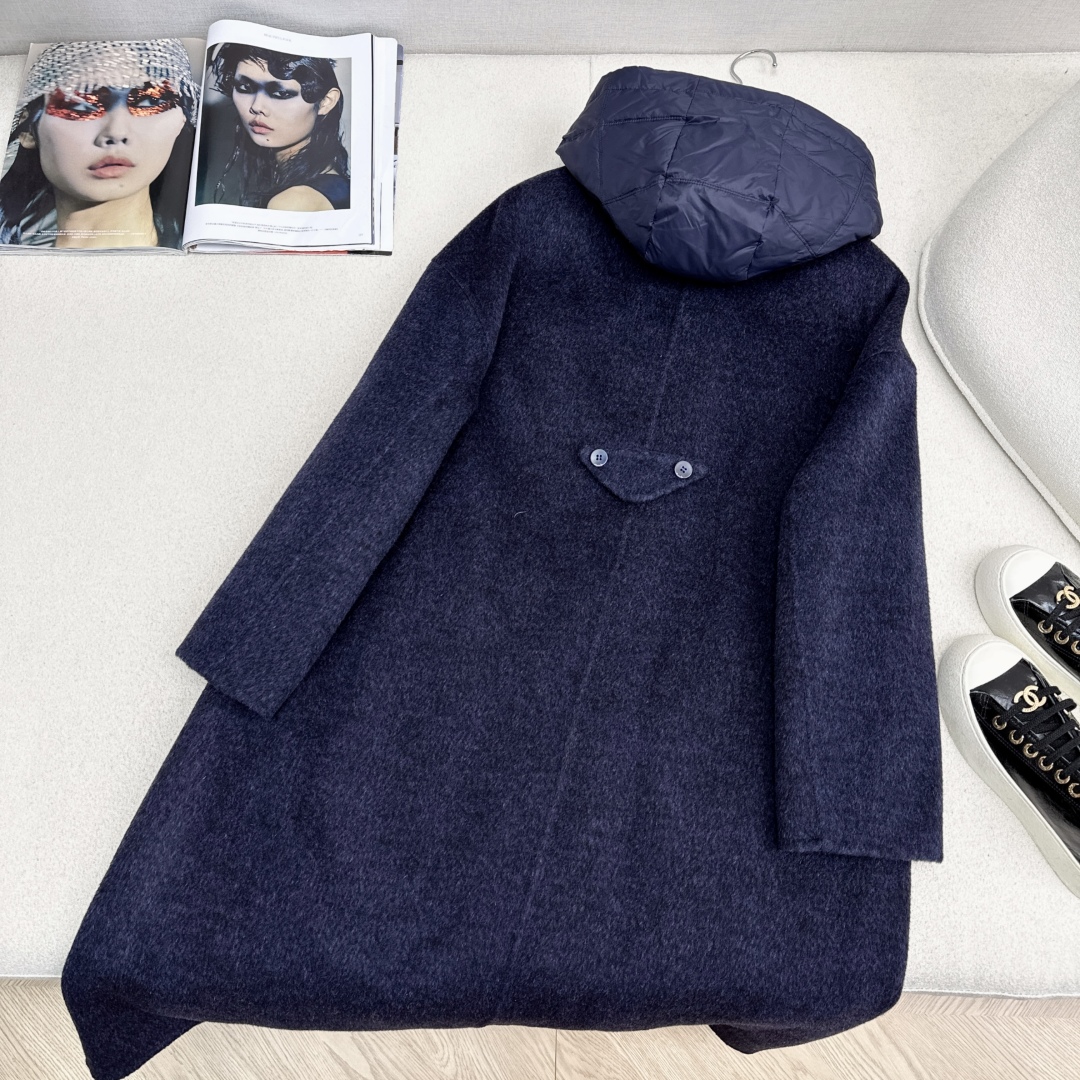 高端原单品质 独家首发 lp🆕 25Ss——秋冬新品 两件套设计连帽羽绒内胆双面羊绒大衣🤍 老钱风穿搭 
