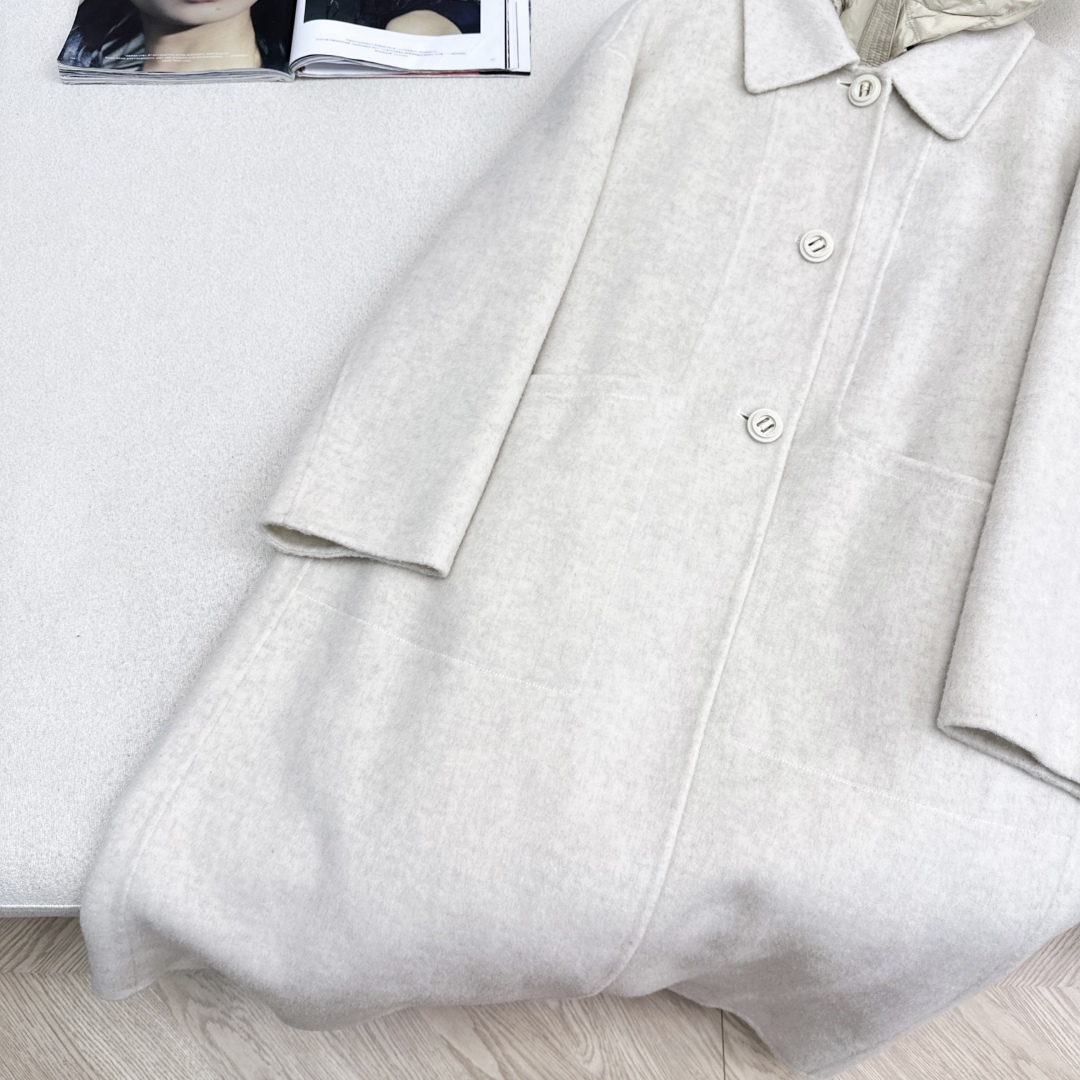 高端原单品质 独家首发 lp🆕 25Ss——秋冬新品 两件套设计连帽羽绒内胆双面羊绒大衣🤍 老钱风穿搭 