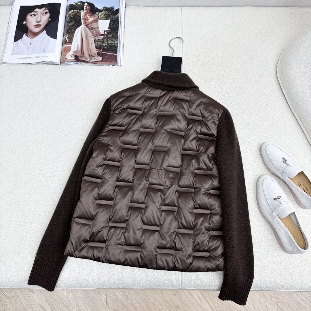 品质控必入 独家款～lp🆕 25Ss————秋冬最新款高奢羊毛针织拼接羽绒服🖤定制尼龙+百分百羊毛针织面