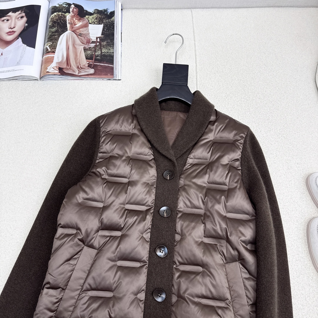 品质控必入 独家款～lp🆕 25Ss————秋冬最新款高奢羊毛针织拼接羽绒服🖤定制尼龙+百分百羊毛针织面