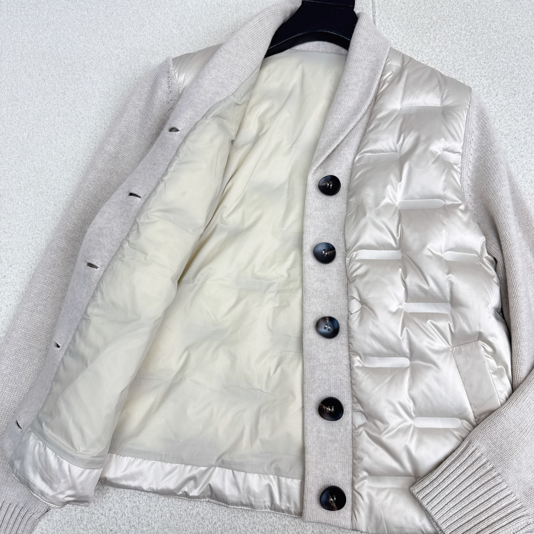 品质控必入 独家款～lp🆕 25Ss————秋冬最新款高奢羊毛针织拼接羽绒服🖤定制尼龙+百分百羊毛针织面