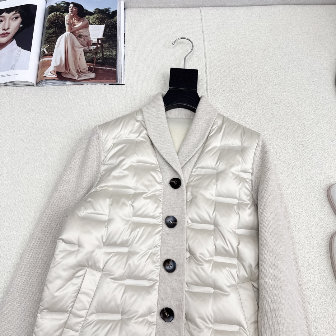 品质控必入 独家款～lp🆕 25Ss————秋冬最新款高奢羊毛针织拼接羽绒服🖤定制尼龙+百分百羊毛针织面