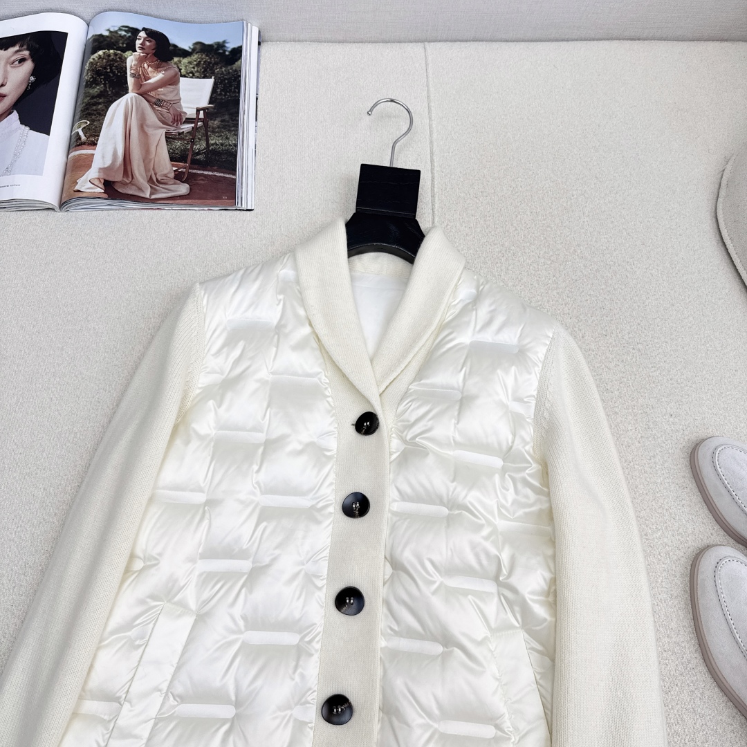 品质控必入 独家款～lp🆕 25Ss————秋冬最新款高奢羊毛针织拼接羽绒服🖤定制尼龙+百分百羊毛针织面