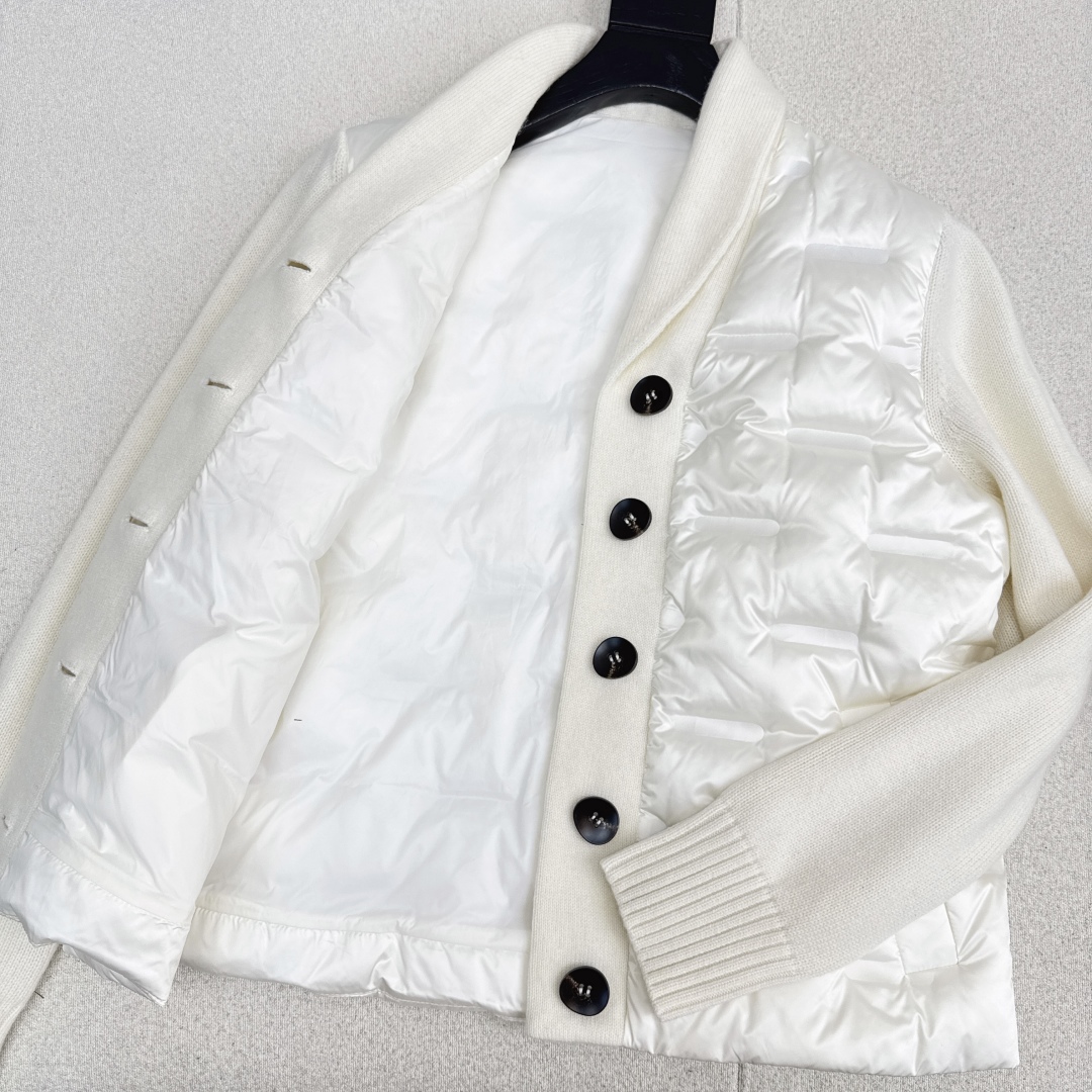 品质控必入 独家款～lp🆕 25Ss————秋冬最新款高奢羊毛针织拼接羽绒服🖤定制尼龙+百分百羊毛针织面
