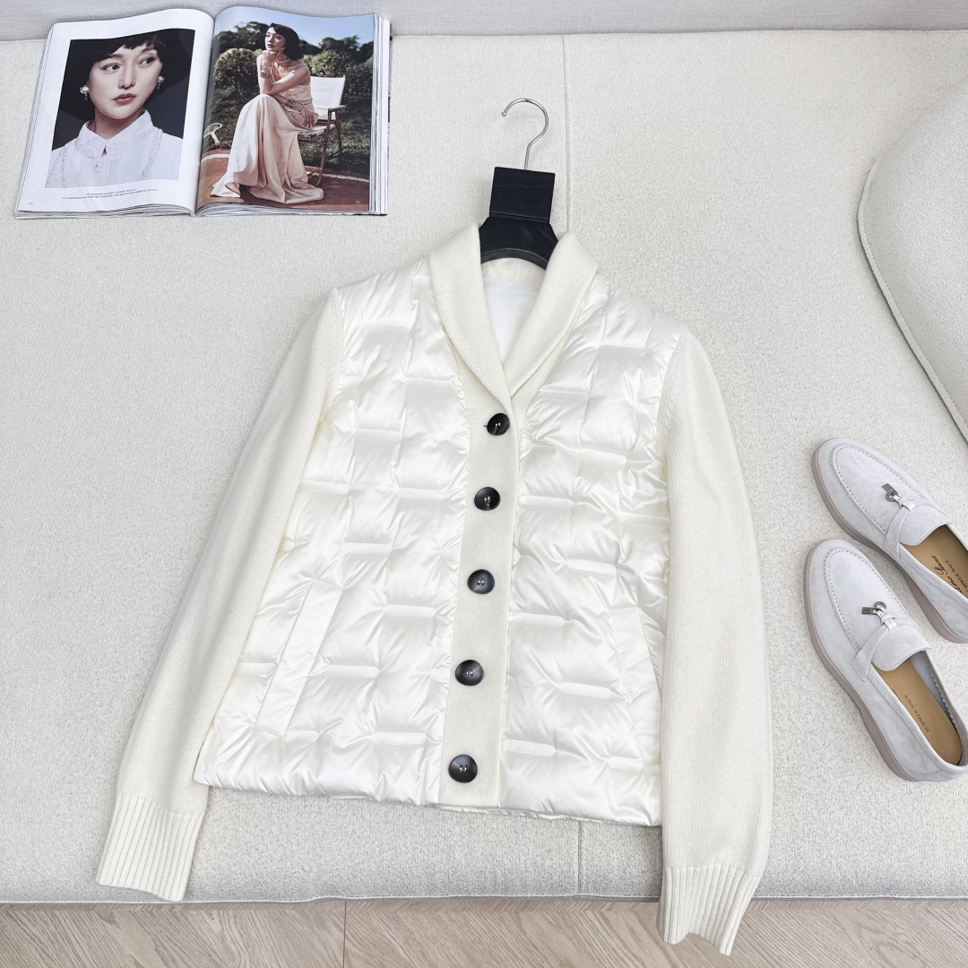 品质控必入 独家款～lp🆕 25Ss————秋冬最新款高奢羊毛针织拼接羽绒服🖤定制尼龙+百分百羊毛针织面