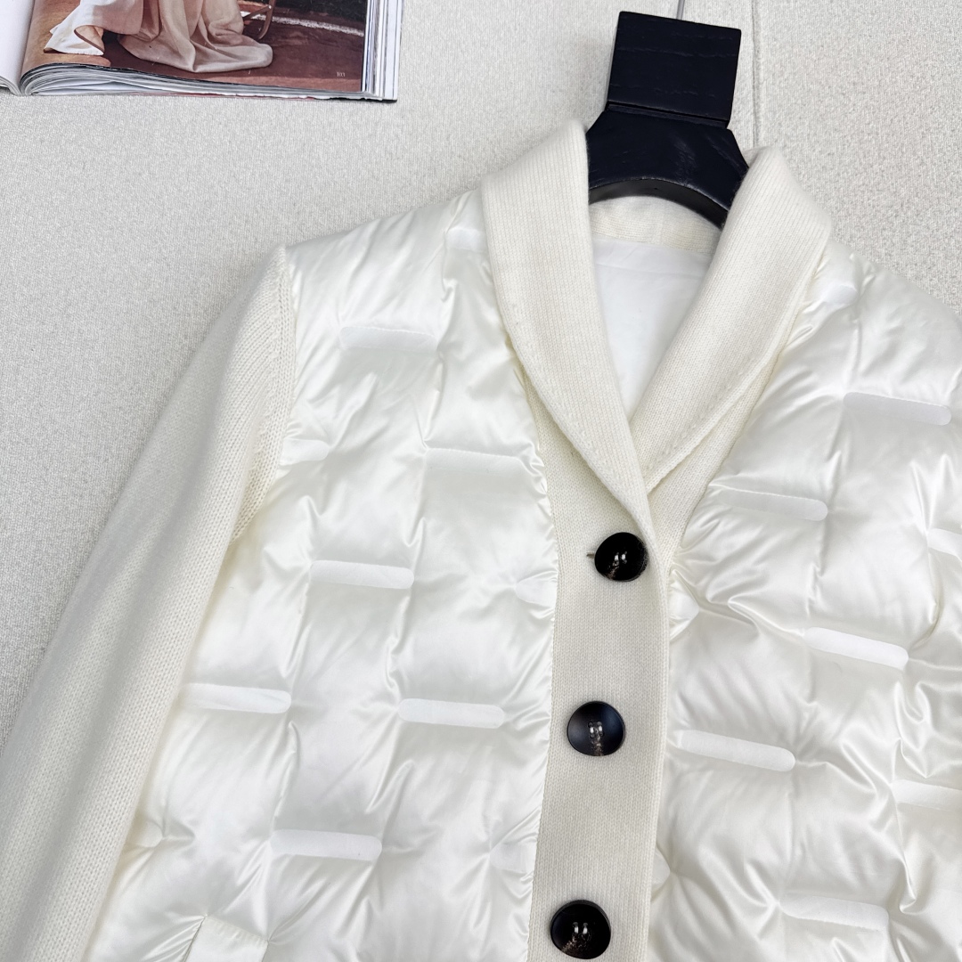 品质控必入 独家款～lp🆕 25Ss————秋冬最新款高奢羊毛针织拼接羽绒服🖤定制尼龙+百分百羊毛针织面