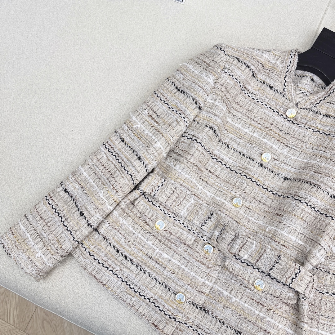 Elegant Chanel Tweed Jacket, Early Autumn Style, Slim Fit with Belt, Size S-L 5 cmp i1758780933375 8725 0 4