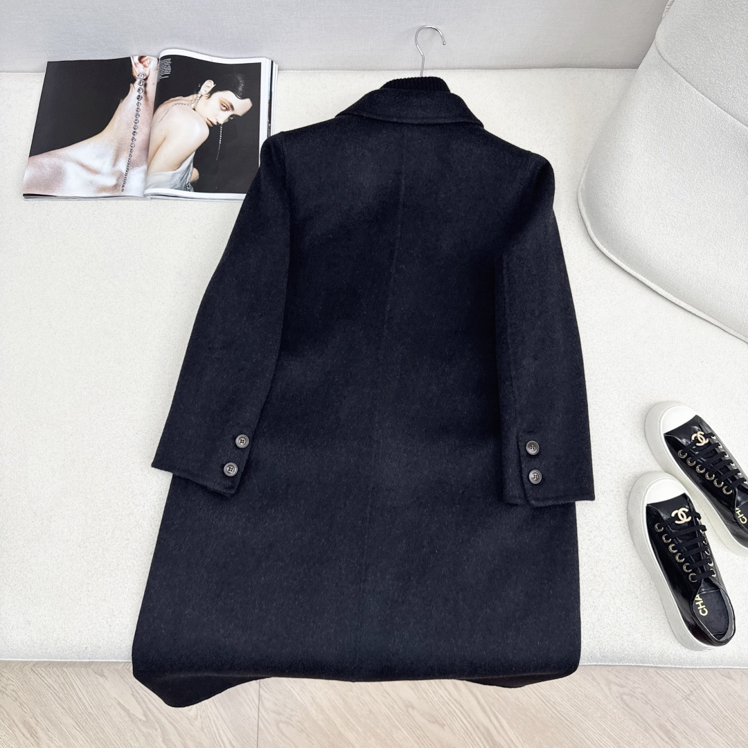 独家款 ～Max 25Ss————秋冬最新款时髦两件套羊绒大衣🖤小短款马甲+双排扣大衣 休闲高级穿搭 经