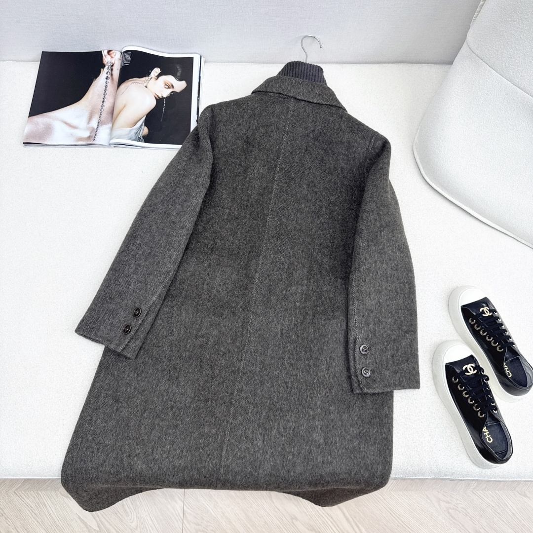 独家款 ～Max 25Ss————秋冬最新款时髦两件套羊绒大衣🖤小短款马甲+双排扣大衣 休闲高级穿搭 经