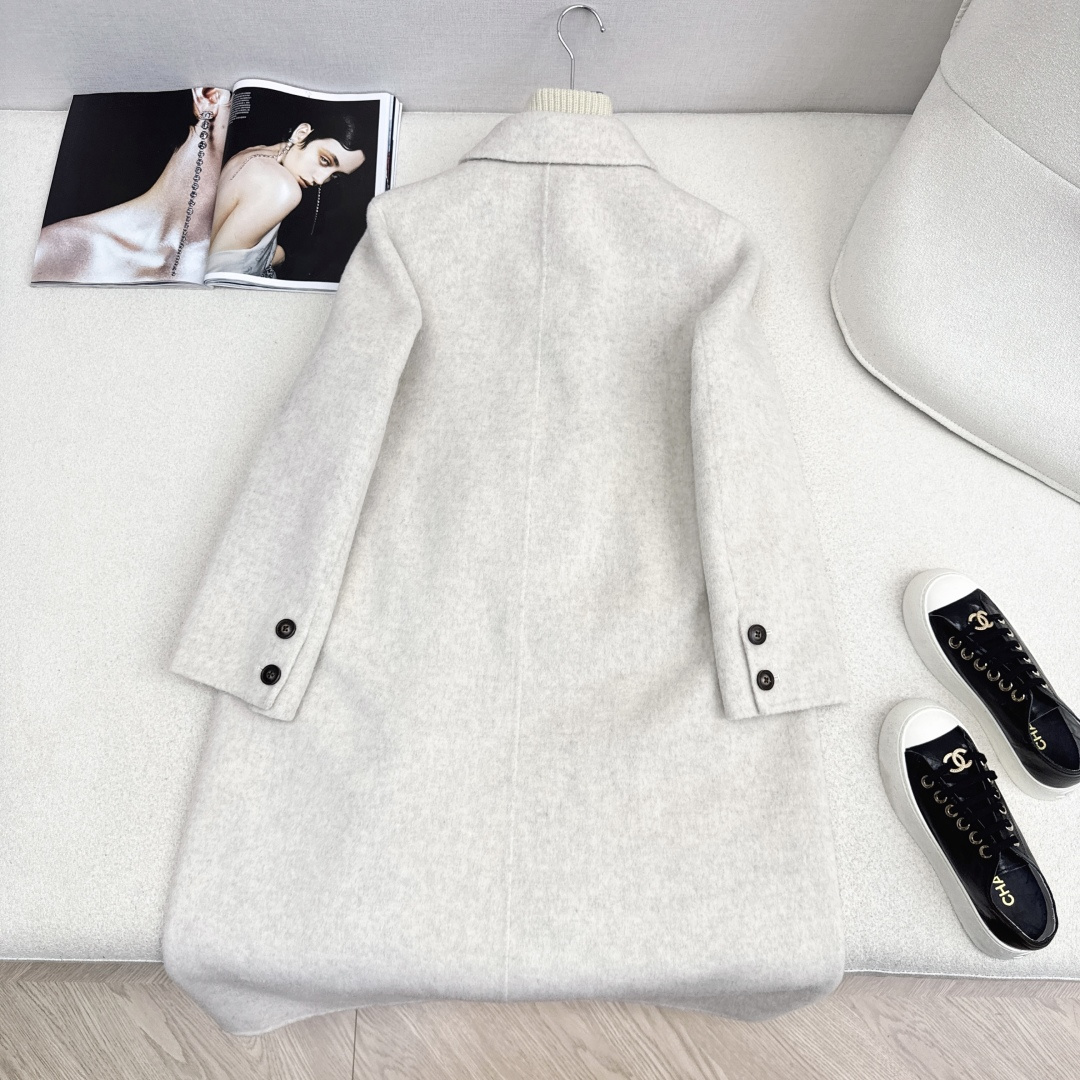 独家款 ～Max 25Ss————秋冬最新款时髦两件套羊绒大衣🖤小短款马甲+双排扣大衣 休闲高级穿搭 经