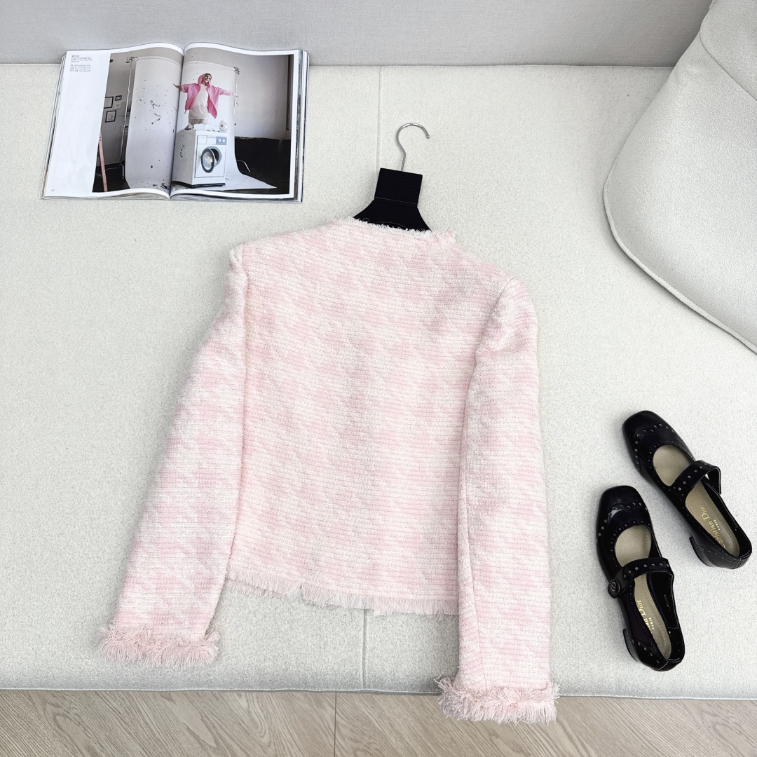 C家 25Ss————秋冬最新款小香风编织粗纺花呢流苏外套 🩷绝美高级编织面料实物超美 立体肌理感精致感