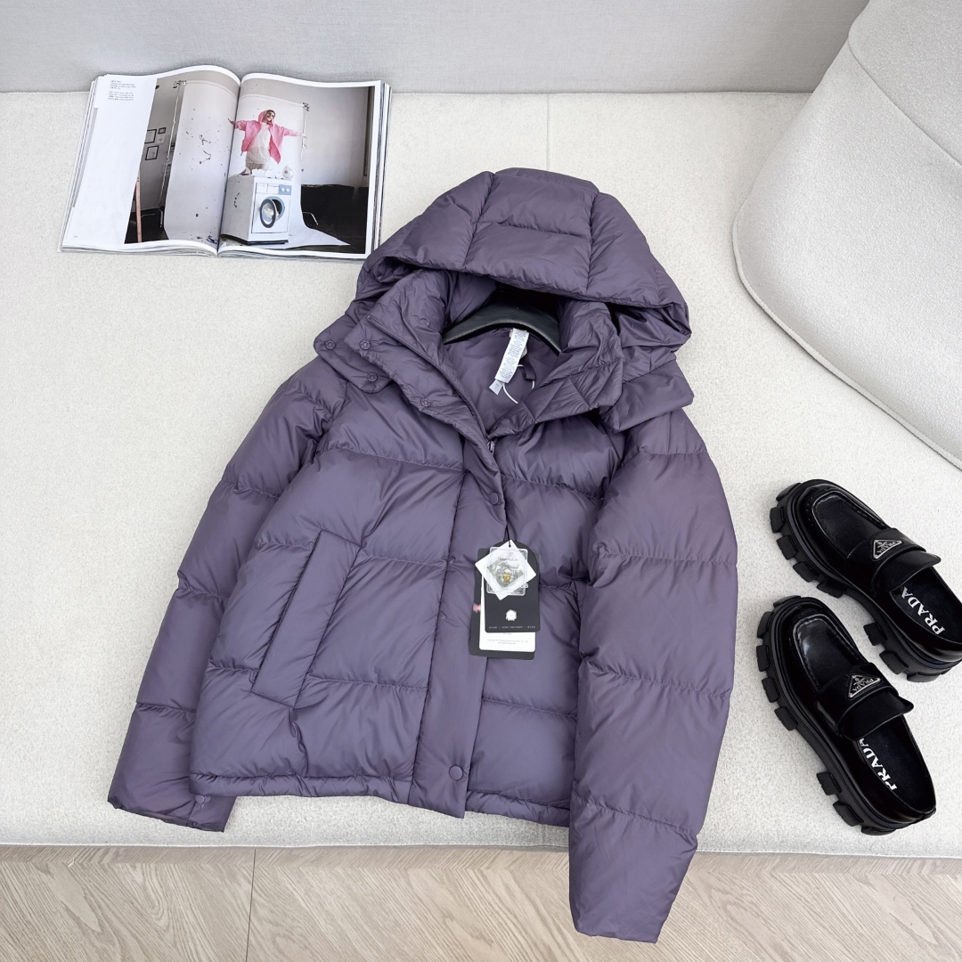 LULUL*MON 25ss———秋冬新款泡芙五格羽绒服💜 SoftMatte™ 面料 国标90白鸭绒填