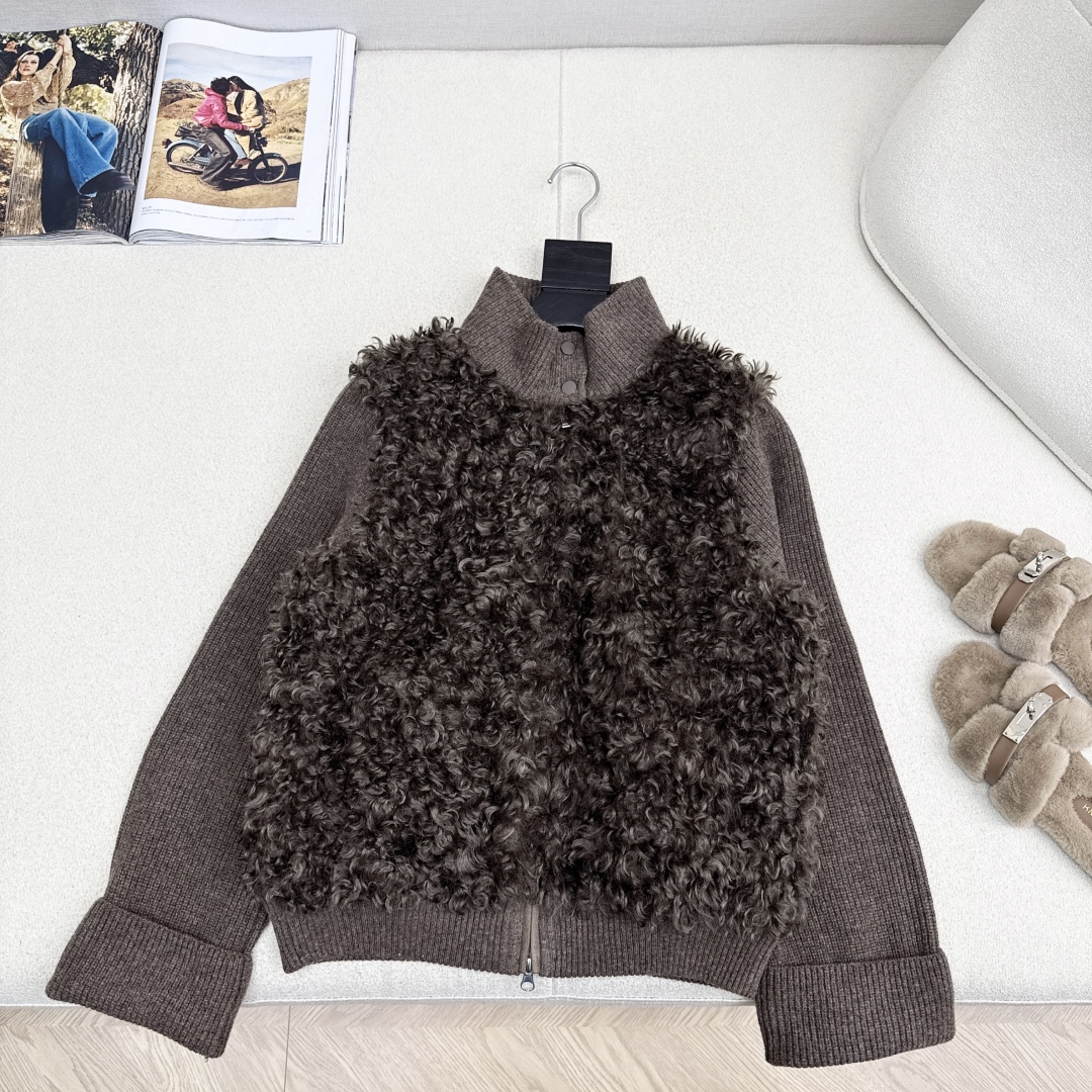 独家款～lp🆕 25Ss————秋冬最新款立领针织拼接羽绒服🤍定制绵羊毛面料+羊毛针织面料+90白鹅绒填